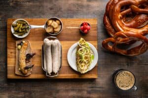 Bratwurst sausage hot dog